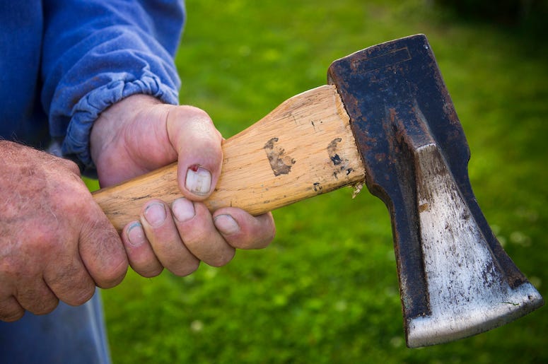 Axe, Hatchet, Hands, Man, Grass Axe, Hatchet, Hands, Man, Grass