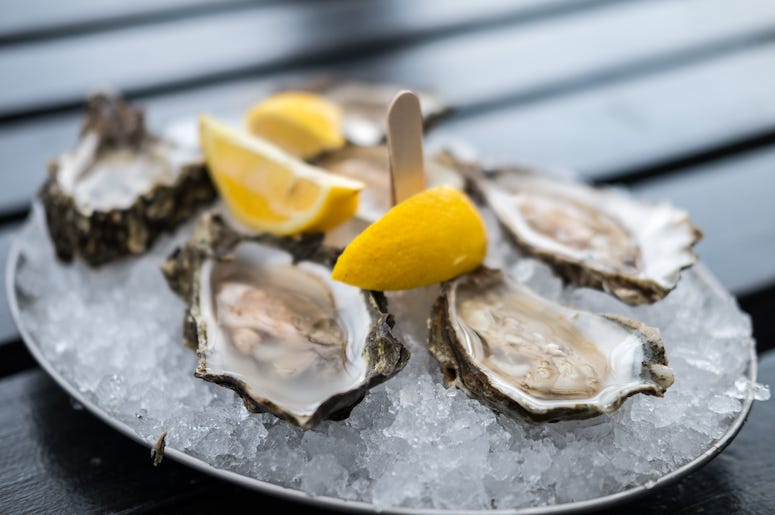 Oysters, Lemons, Ice, Bucket Oysters, Lemons, Ice, Bucket