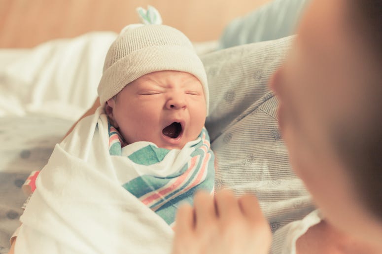 Newborn, Baby, Boy, Son, Mother, Yawning Newborn, Baby, Boy, Son, Mother, Yawning