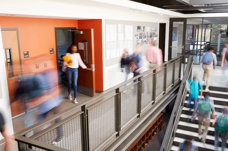 High School, Corridor, Stairs, Teachers, Students, Blurry High School, Corridor, Stairs, Teachers, Students, Blurry