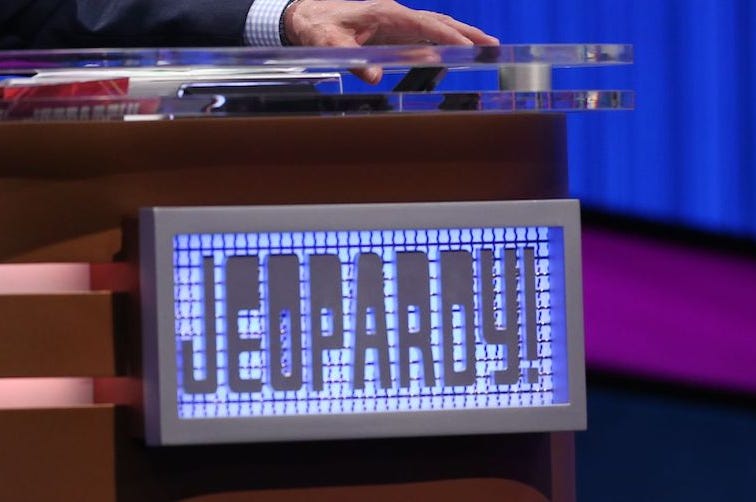 Jeopardy!, Podium, Desk, Logo Jeopardy!, Podium, Desk, Logo