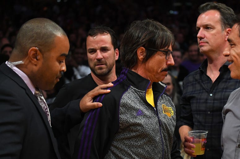 Anthony Kiedis At the Lakers Game