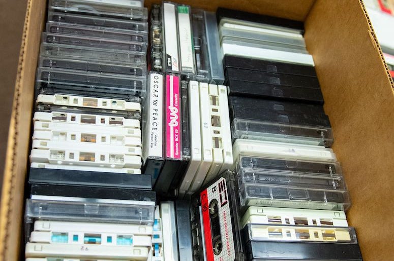 Cardboard Box, Cassette, VHS, VCR, Tapes, Random Cardboard Box, Cassette, VHS, VCR, Tapes, Random