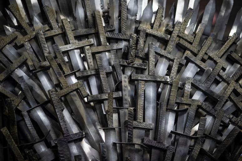 Iron Throne, Replica, Swords, Close Up, Full Size, Knight School of Welding, 2019 Iron Throne, Replica, Swords, Close Up, Full Size, Knight School of Welding, 2019