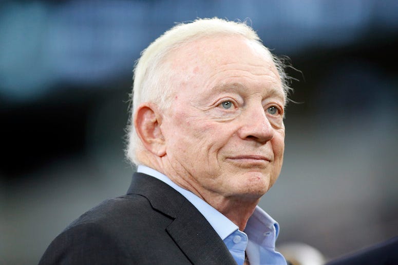 Jerry Jones, Dallas Cowboys, Field, Pregame, AT&T Stadium, Tampa Bay Buccaneers, 2019 Jerry Jones, Dallas Cowboys, Field, Pregame, AT&T Stadium, Tampa Bay Buccaneers, 2019