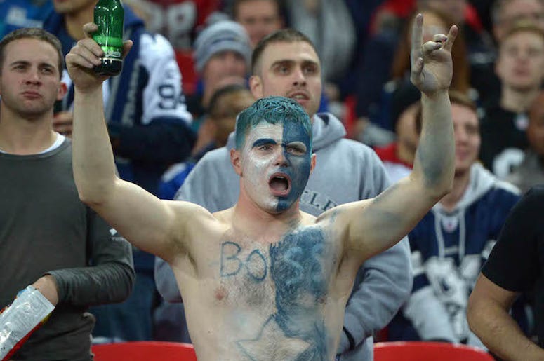 Dallas Cowboys, Fan, Shirtless, Face Paint, Body Paint, Beer, Cheering Dallas Cowboys, Fan, Shirtless, Face Paint, Body Paint, Beer, Cheering