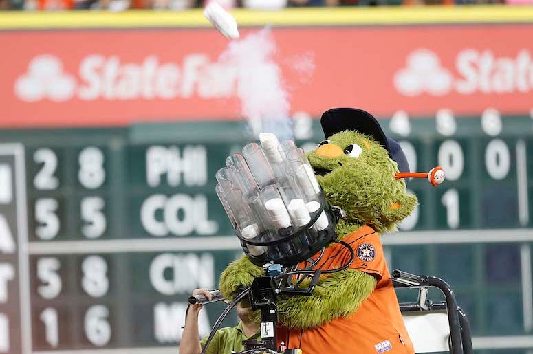 Houston Astros, Orbit, T-Shirt Cannon, Shooting Houston Astros, Orbit, T-Shirt Cannon, Shooting