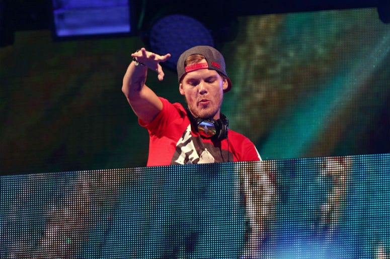 Avicii performing during Capital FM's Summertime Ball at Wembley Stadium, London