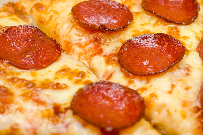 Pepperoni Pizza, Food, Close Up, Slice Pepperoni Pizza, Food, Close Up, Slice