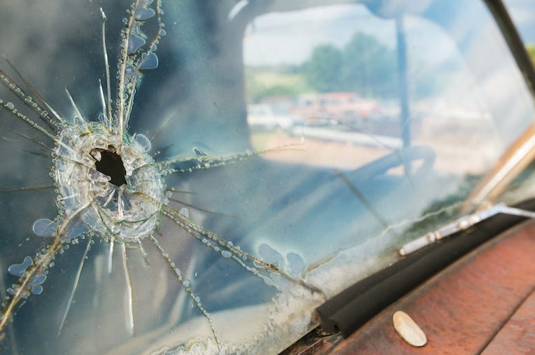 Car, Broken Windshield, Hole Car, Broken Windshield, Hole