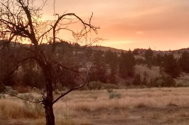 Desert, Wildfire, Haze, Sunset Desert, Wildfire, Haze, Sunset
