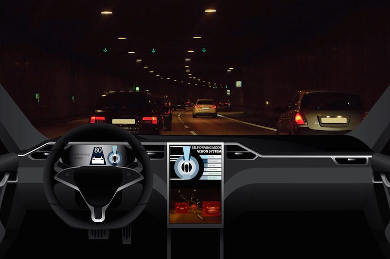 Self Driving, Car, Interior, Highway Self Driving, Car, Interior, Highway