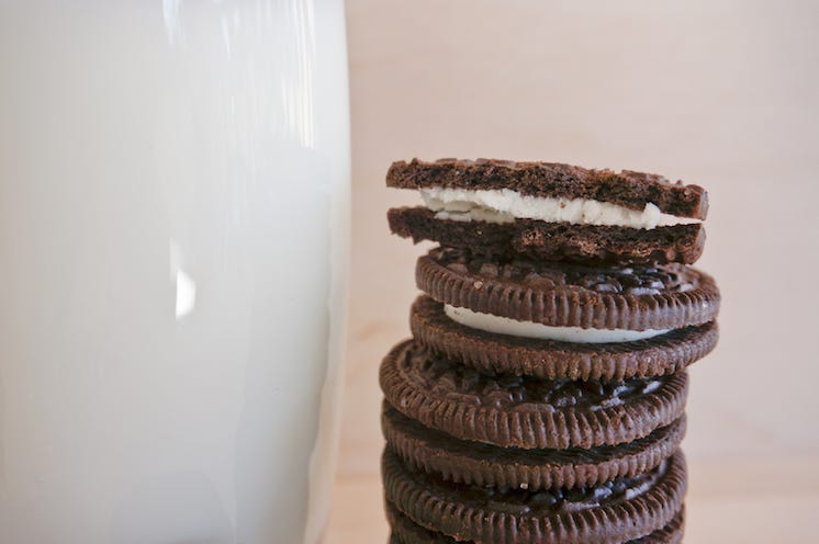 Oreos, Cookie, Glass of Milk Oreos, Cookie, Glass of Milk