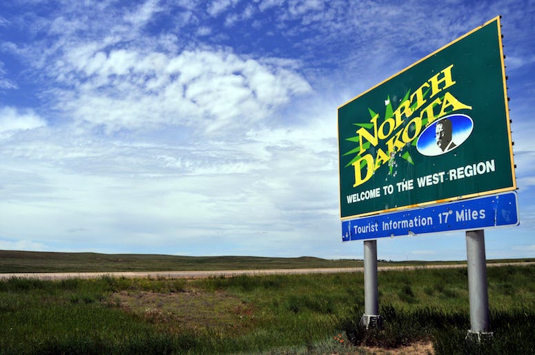 North Dakota, State, Welcome Sign, Field North Dakota, State, Welcome Sign, Field