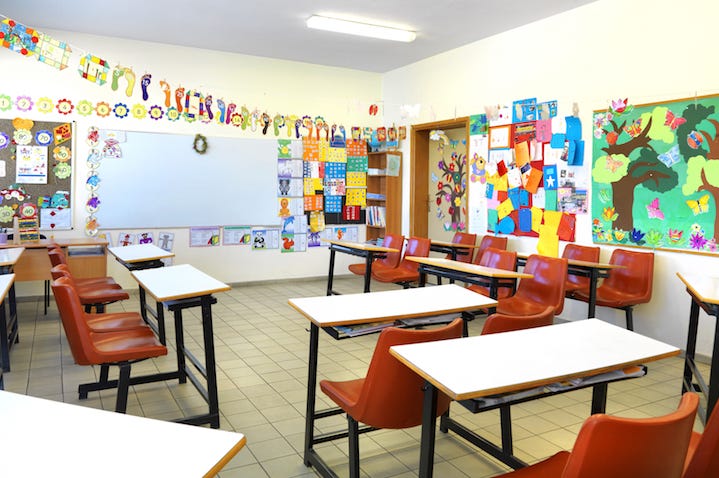 Elemntary School, Classroom, Empty, Desks Elemntary School, Classroom, Empty, Desks