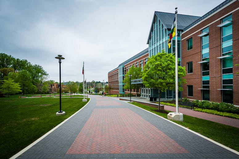 Towson University, Maryland, College Campus, Walkway Towson University, Maryland, College Campus, Walkway