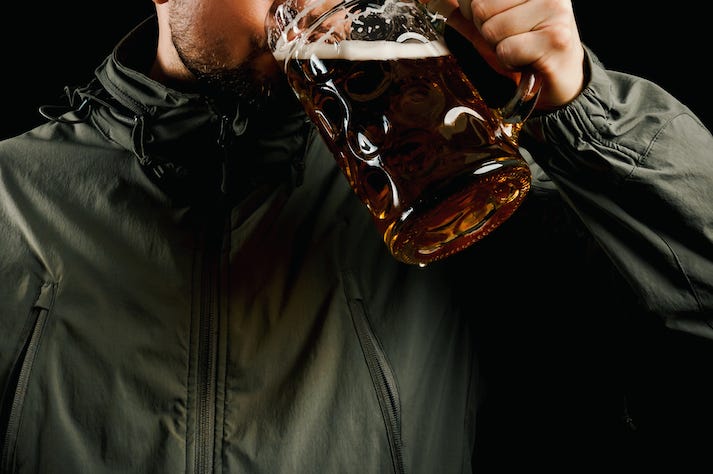 Soldier, Drinking, Beer, Mug Soldier, Drinking, Beer, Mug
