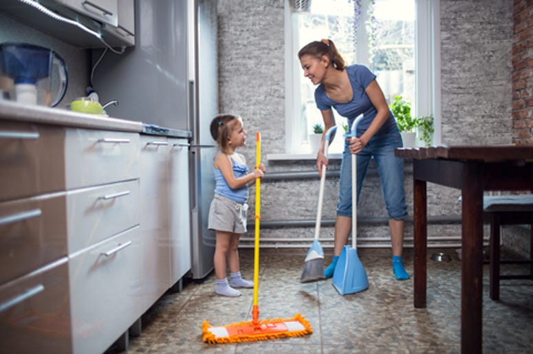 Family Cleaning the House Family Cleaning the house