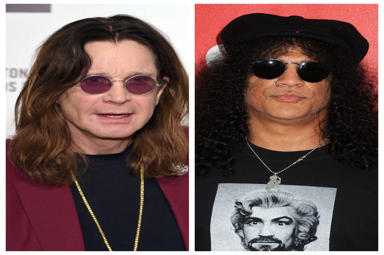 (Left) Ozzy Osbourne, (Right)Slash, Saul Hudson, Guns N' Roses (Left) Ozzy Osbourne, (Right)Slash, Saul Hudson, Guns N' Roses