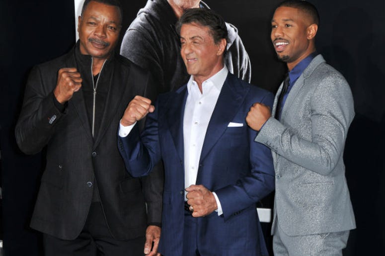 Carl Weathers, Sylvester Stallone and Michael B. Jordan