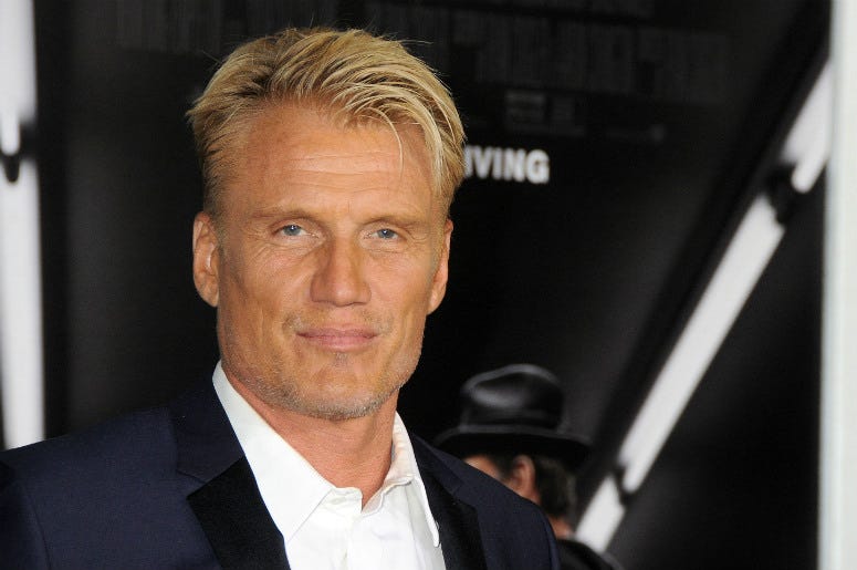 Actor Dolph Lundgren. 100.3 Jack FM,Rocky Balboa,Sylvester Stallone,Dolph Lundgren,Statue,Filming,Creed 2,Movie,Adonis,Vitor,Ivan Drago,Apollo Creed,Training,Michael B. Jordan,Florian "Big Nasty" Munteanu,Upcoming,Boxing,Creed,Boxing films,Films