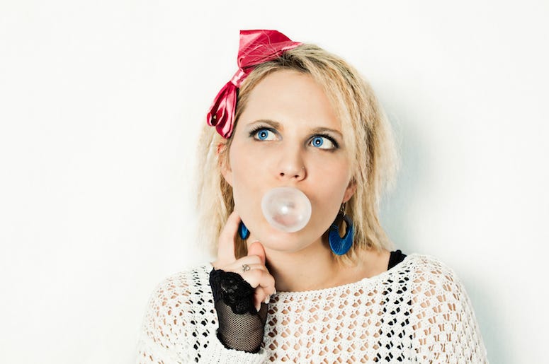 1980s, '80s, Girl, Gum, Fashion, Thinking 1980s, '80s, Girl, Gum, Fashion, Thinking