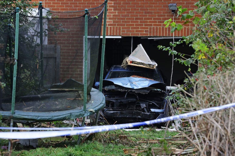 Car, House, Accident, Damage, Brick Wall Car, House, Accident, Damage, Brick Wall