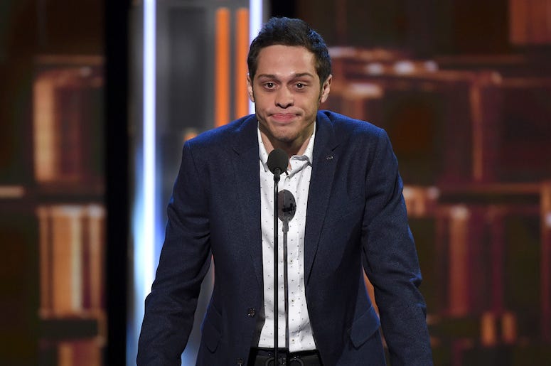 Pete Davidson, Comedy Central Roast, Blue Suit, Microphone Pete Davidson, Comedy Central Roast, Blue Suit, Microphone