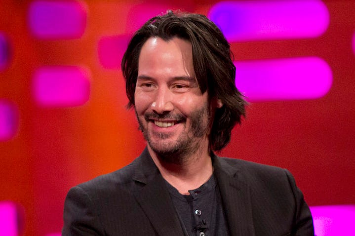 Keanu Reeves, Smiling, Graham Norton, Interview, 2017 Keanu Reeves, Smiling, Graham Norton, Interview, 2017