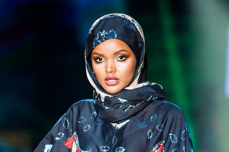 Halima Aden, Modest Fashion Festival, Runway, 2017 Halima Aden, Modest Fashion Festival, Runway, 2017