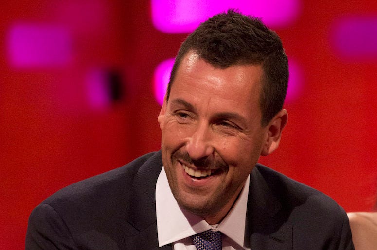 Adam Sandler, Suit, Smile, Mustache, Interview, Graham Nortson Show, 2017 Adam Sandler, Suit, Smile, Mustache, Interview, Graham Nortson Show, 2017