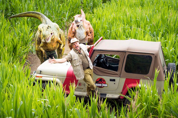 Tom Pearcy, Jurassic Park, Dinosuars, Maze, Costume, Jeep Tom Pearcy, Jurassic Park, Dinosuars, Maze, Costume, Jeep