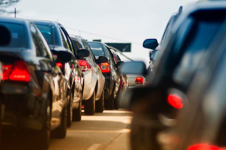 Traffic Jam, Narrow Street, Cars Traffic Jam, Narrow Street, Cars