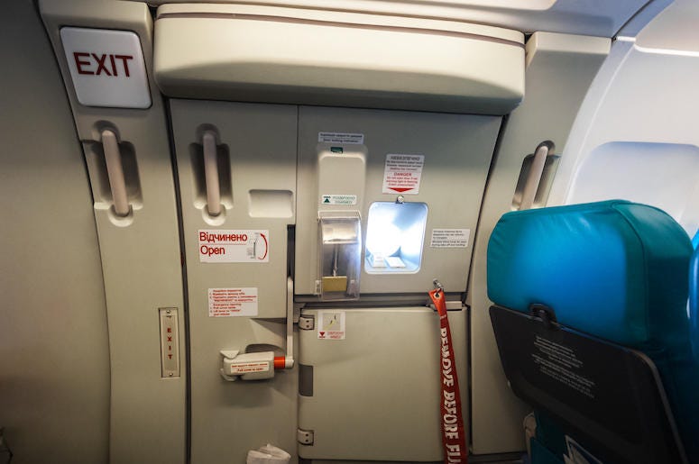 Airplane, Plane, Emergency Exit, Door Airplane, Plane, Emergency Exit, Door