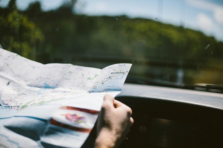 Looking at a map