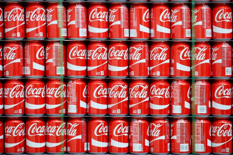 Cans of Coca-Cola