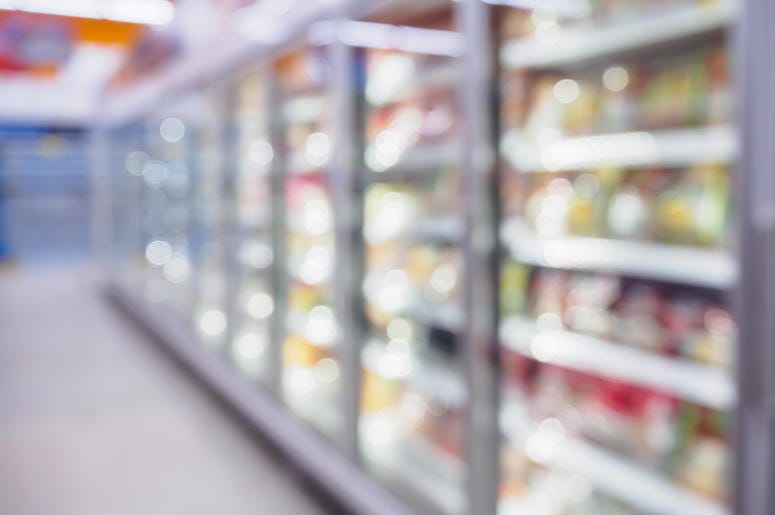 Grocery Store, Freezers, Blurry, Aisle, Bright, Supermarket Grocery Store, Freezers, Blurry, Aisle, Bright, Supermarket