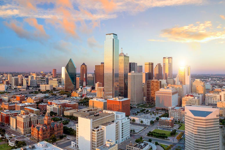 Dallas, Skyline, Cityscape, Sunset, Bank Of America Plaza Dallas, Skyline, Cityscape, Sunset, Bank Of America Plaza