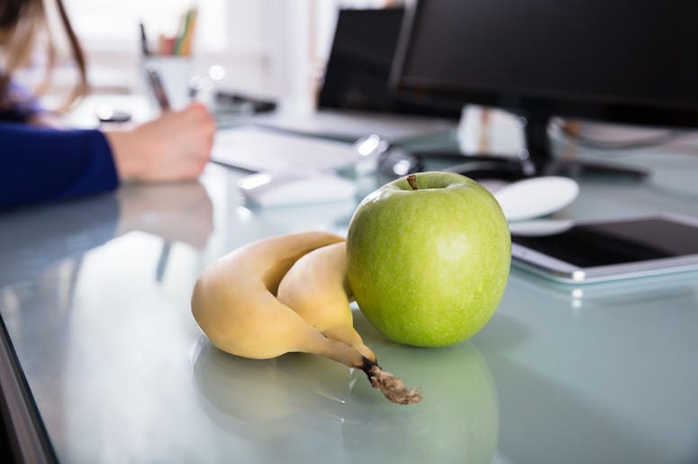 Office, Job, Desk, Computer Banana, Apple Office, Job, Desk, Computer Banana, Apple
