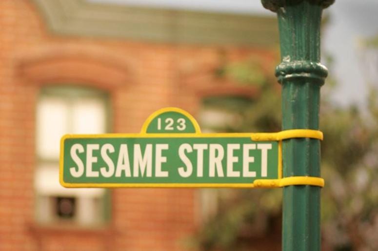 Sesame Street, Street Sign, Street Lamp Sesame Street, Street Sign, Street Lamp
