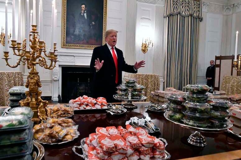 Donald Trump, Media, State Dining Room, White House, Fast Food Donald Trump, Media, State Dining Room, White House, Fast Food