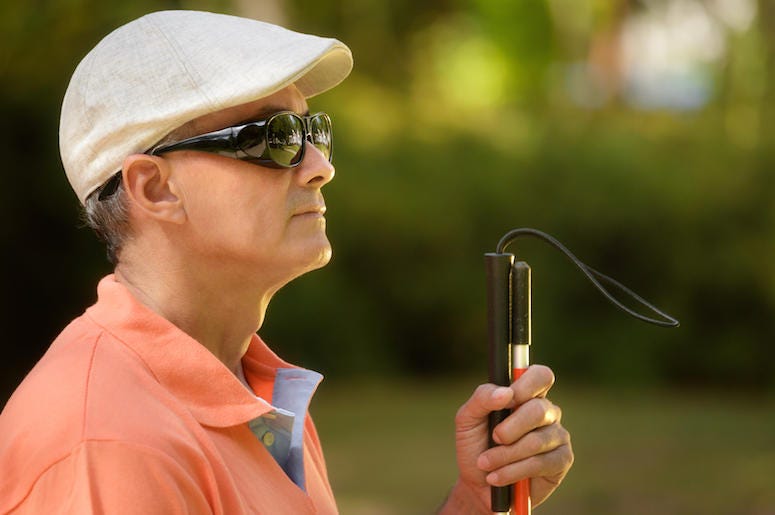 Blind Man, Sunglasses, Walking Stick Blind Man, Sunglasses, Walking Stick