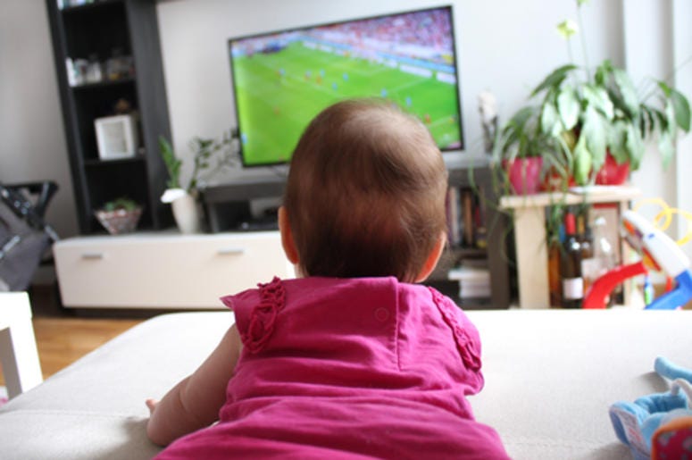 baby Watching Soccer
