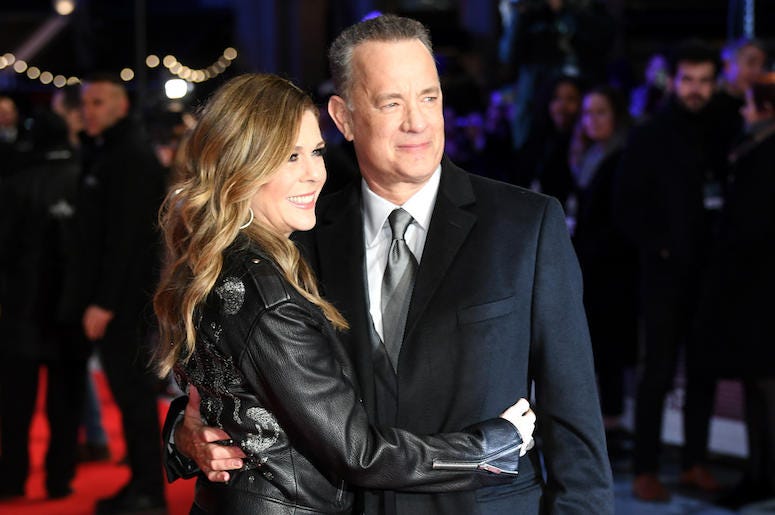 Tom Hanks, Rita Wilson, Hugging Tom Hanks, Rita Wilson, Hugging