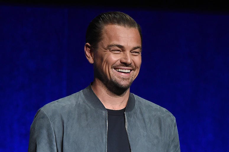 Leonardo DiCaprio, Stage, CinemaCon, Laughing, 2018 Leonardo DiCaprio, Stage, CinemaCon, Laughing, 2018