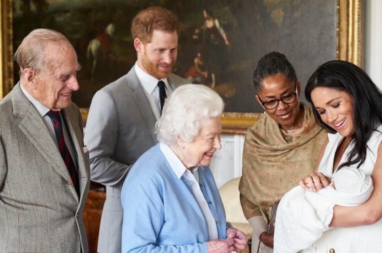 Queen Elizabeth, Prince Charle, Prince Harry, Meghan Markle, Doria Ragland, Archie, Royal Baby Queen Elizabeth, Prince Charle, Prince Harry, Meghan Markle, Doria Ragland, Archie, Royal Baby