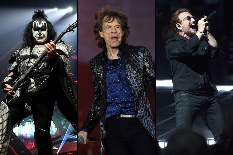 Gene Simmons x Mick Jagger x Bono Gene Simmons x Mick Jagger x Bono