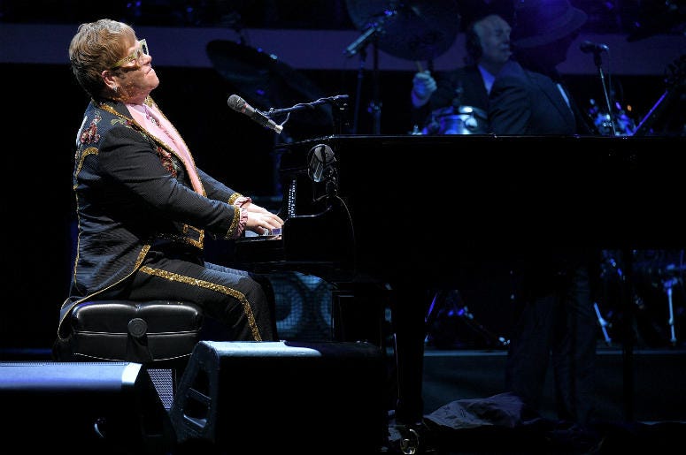 Elton John performs during his 'Farewell Yellow Brick Road' tour at Madison Square Garden on October 18, 2018 i Elton John performs during his 'Farewell Yellow Brick Road' tour at Madison Square Garden on October 18, 2018 i