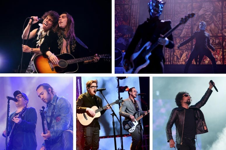 Greta Van Fleet, Ghost, Alice in Chains, Weezer, Fall Out Boy Greta Van Fleet, Ghost, Alice in Chains, Weezer, Fall Out Boy