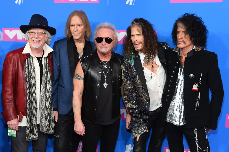 (L-R) Brad Whitford, Tom Hamilton, Joey Kramer, Joe Perry, and Steven Tyler of Aerosmith (L-R) Brad Whitford, Tom Hamilton, Joey Kramer, Joe Perry, and Steven Tyler of Aerosmith